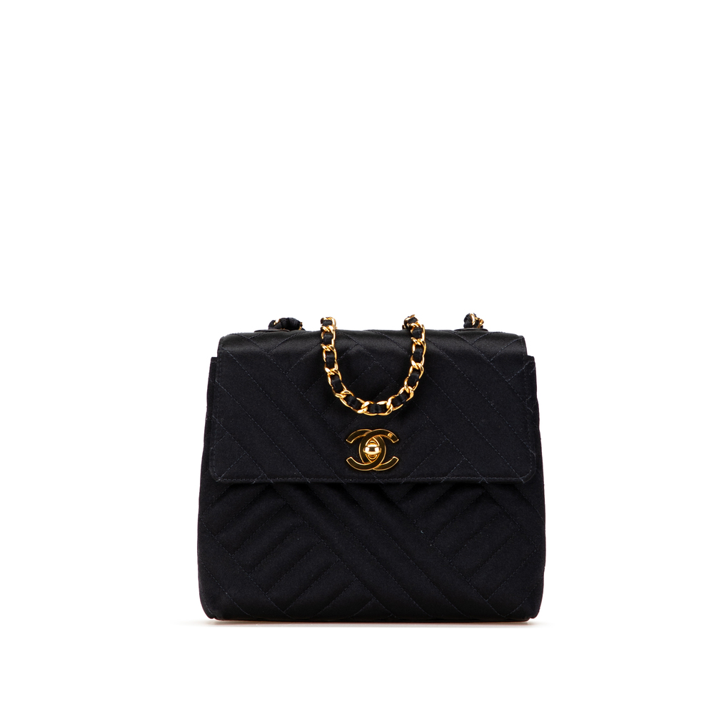 Pre-Loved Chanel Mini Square Diagonal Quilted Satin Single Flap
